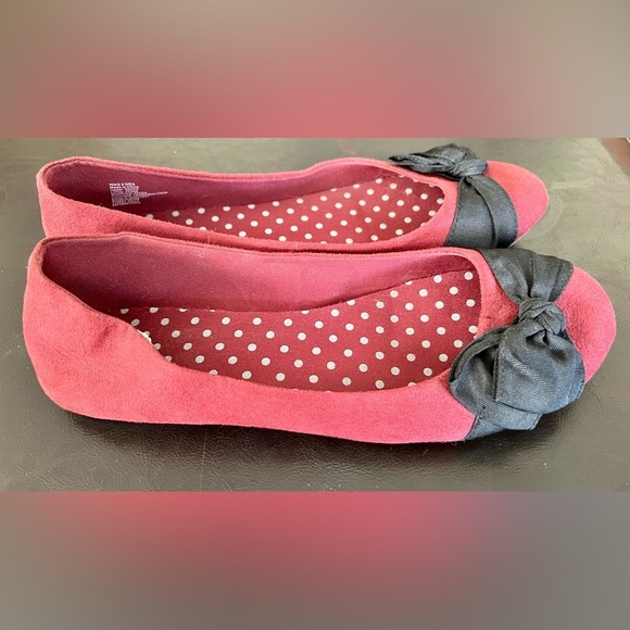 SO Authentic American Heritage Women’s Ballet Flats Size 9 Maroon w/ Black Bows - Picture 14 of 14